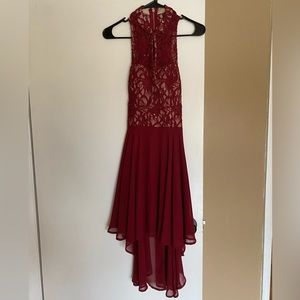 Homecoming dress, slightly longer than mid length, two zippers. Size: 5